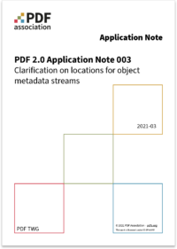 PDF 2.0 Application Note Object metadata cover image
