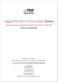 Tagged PDF Best Practice Guide Syntax cover